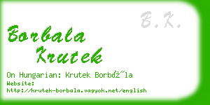 borbala krutek business card